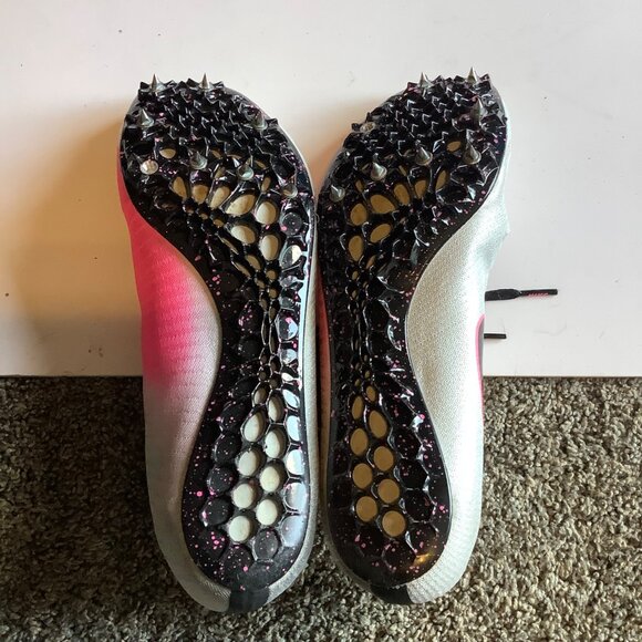 Nike Zoom Ja Fly 3 Racing Spikes Pink White Men Track Sprint Shoes Size 7.5 - Picture 5 of 7
